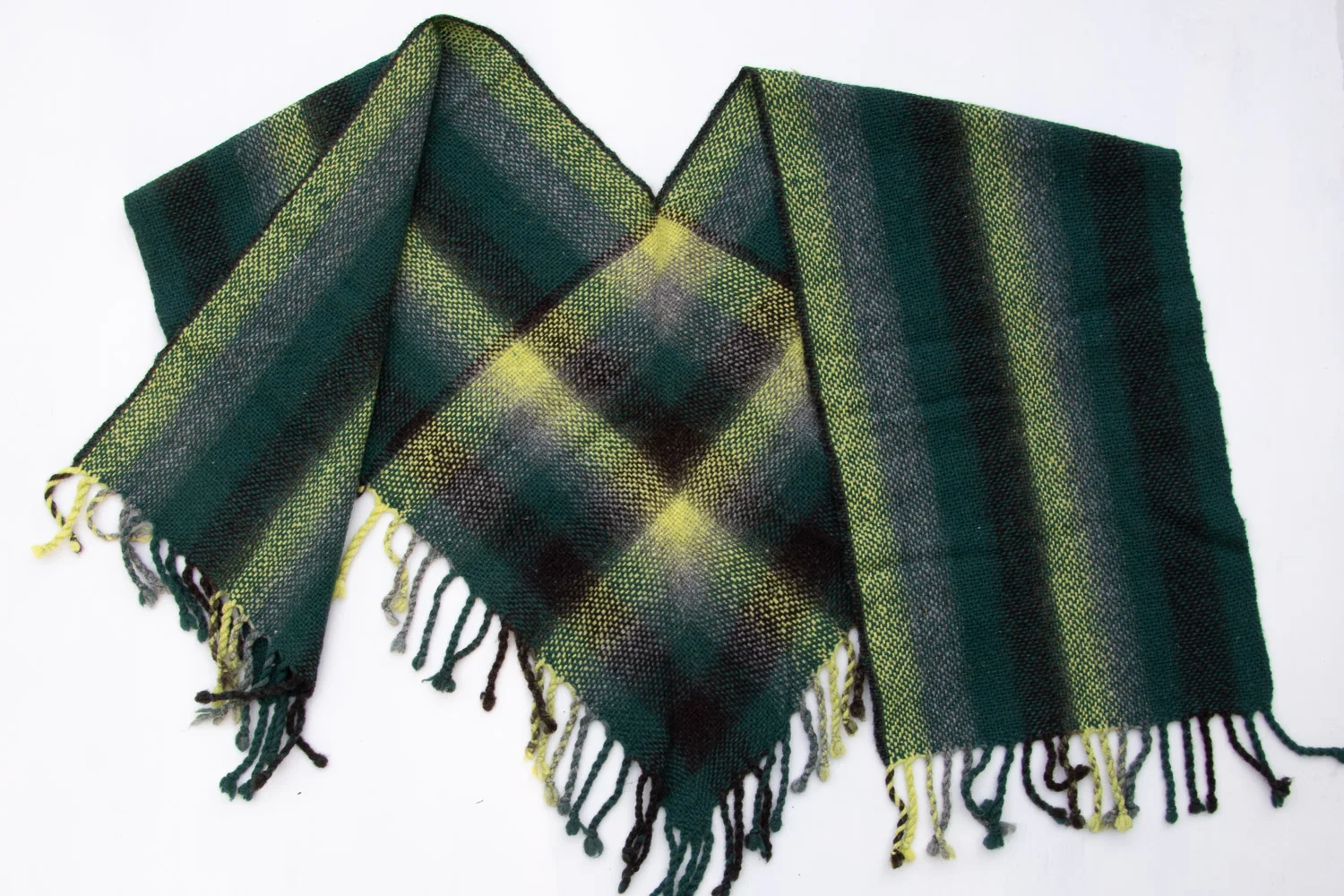 小物 Y's W PLAIN WEAVE DOUBLE LAYER STOLE Weave a V-Shawl (and learn double weave at the same time
